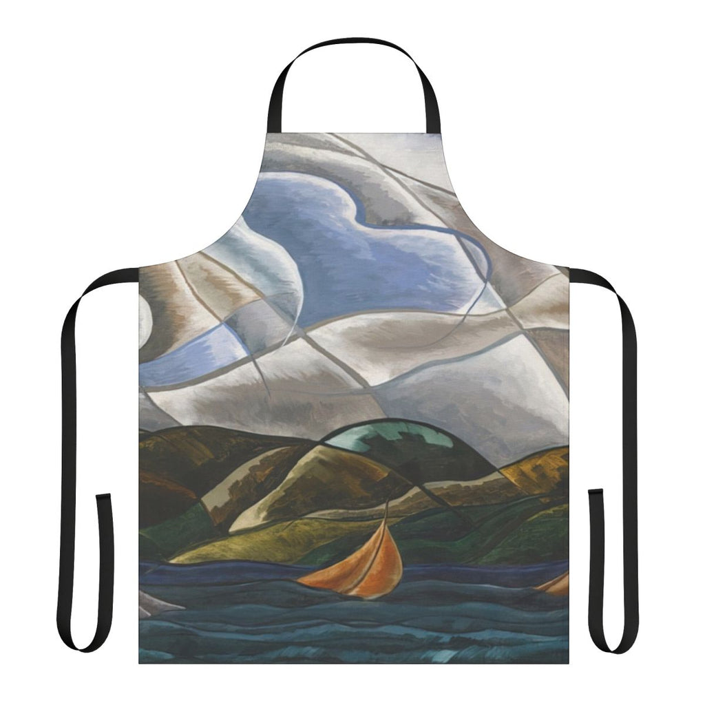 Abstract art apron featuring Arthur Dove's 1930 painting "Clouds and Water"