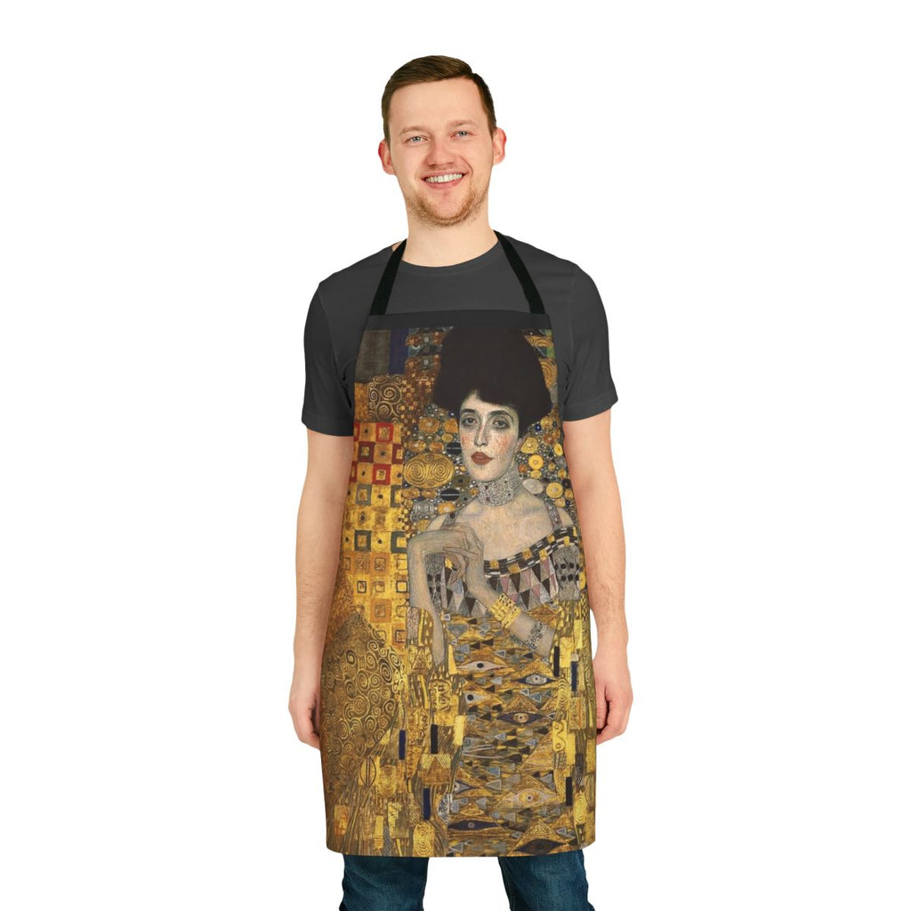 Gustav Klimt-inspired apron featuring the iconic Adele Bloch Bauer painting