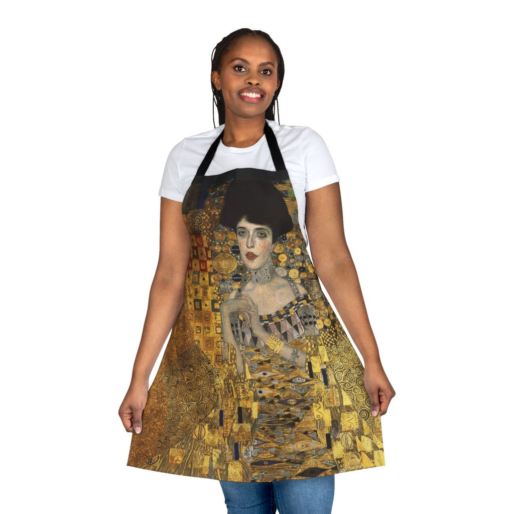 Gustav Klimt-inspired apron featuring the iconic Adele Bloch Bauer painting