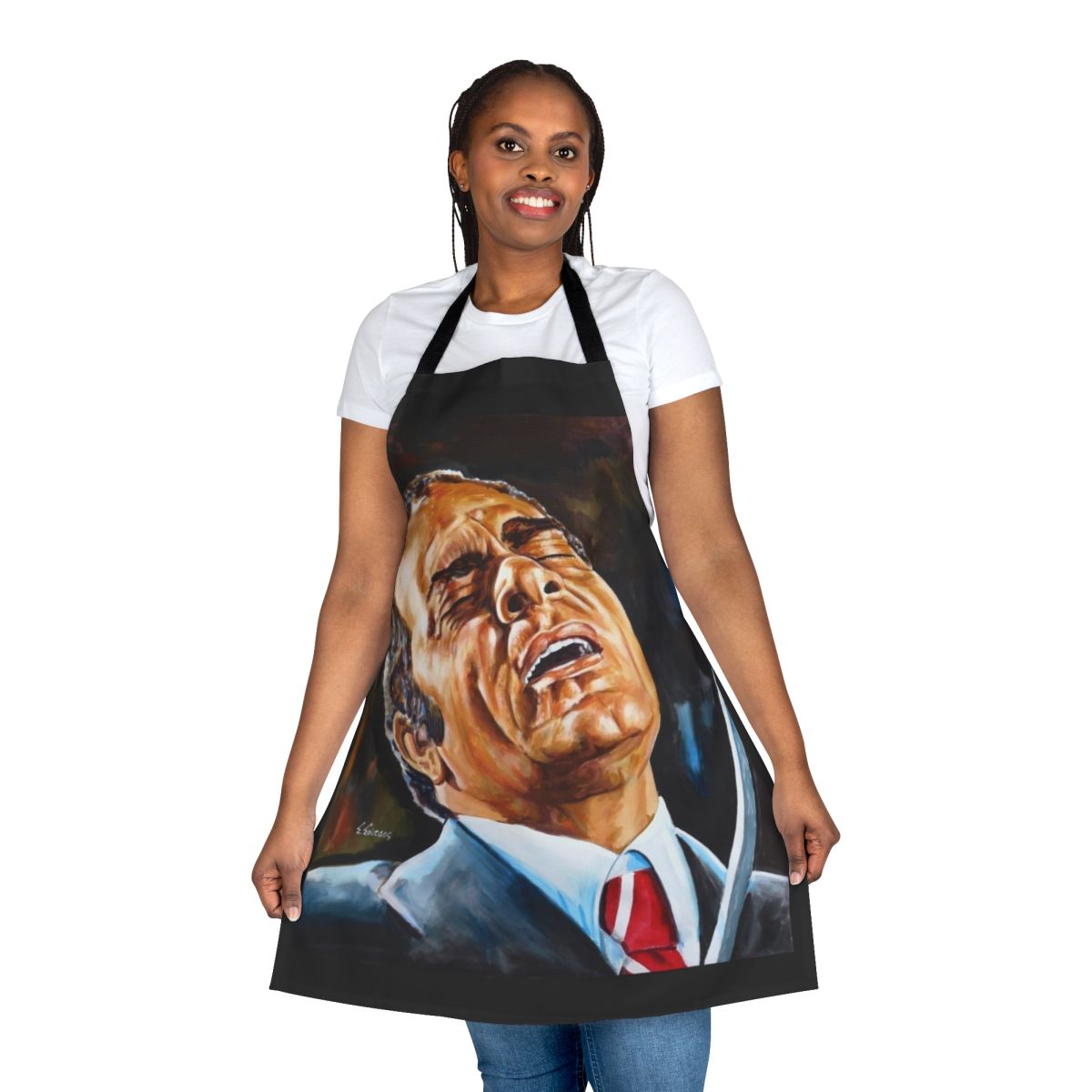 Stelios Kazantzidis portrait painting printed on a high-quality apron