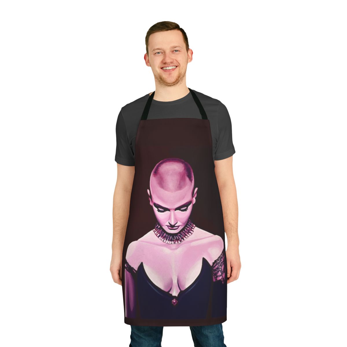 Apron with a painting of the renowned Irish singer-songwriter Sinead O'Connor