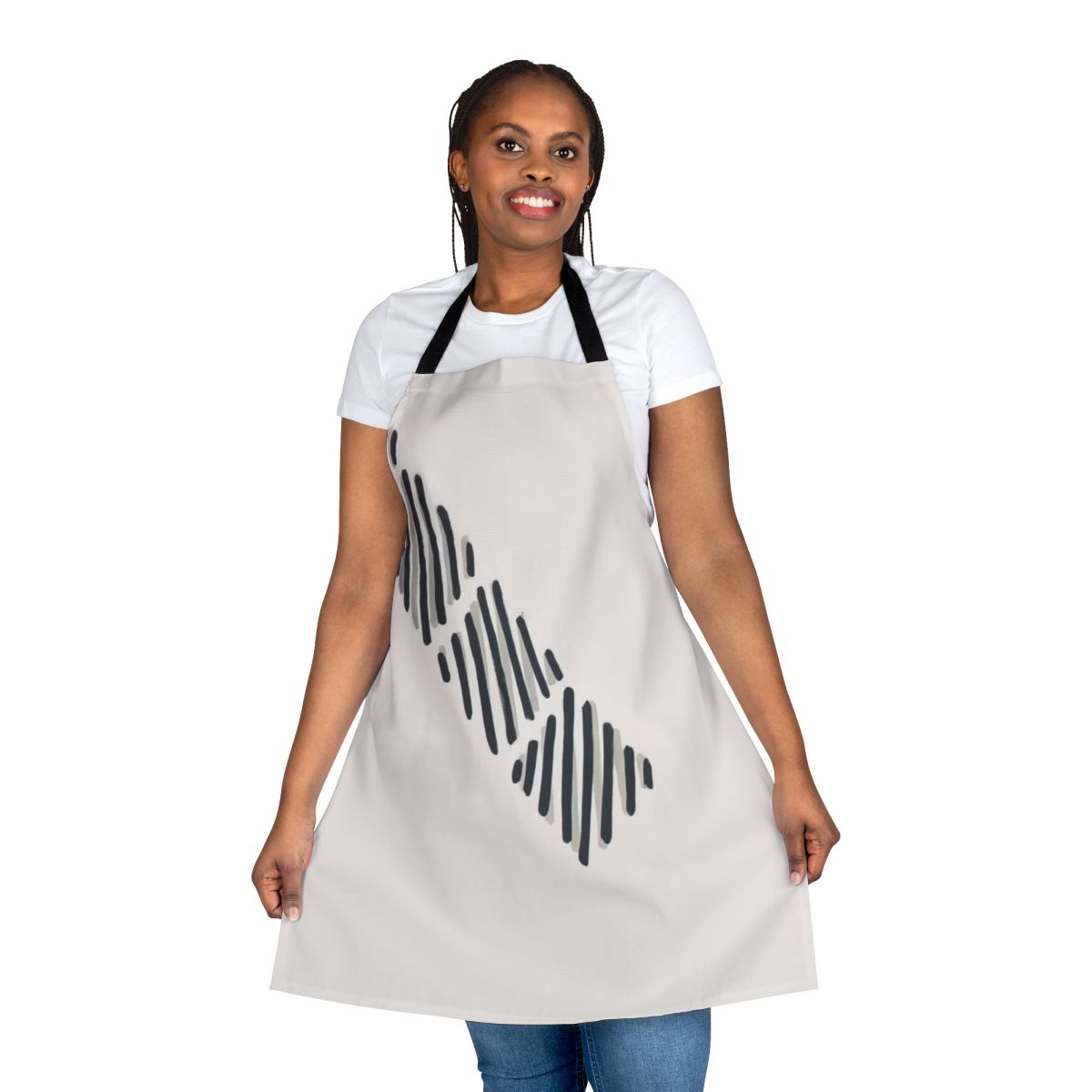 Apron with abstract art design inspired by Martin Barre's guitar playing and musical style