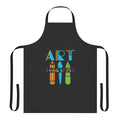 Art therapist wearing a professional apron for creative expression and healing