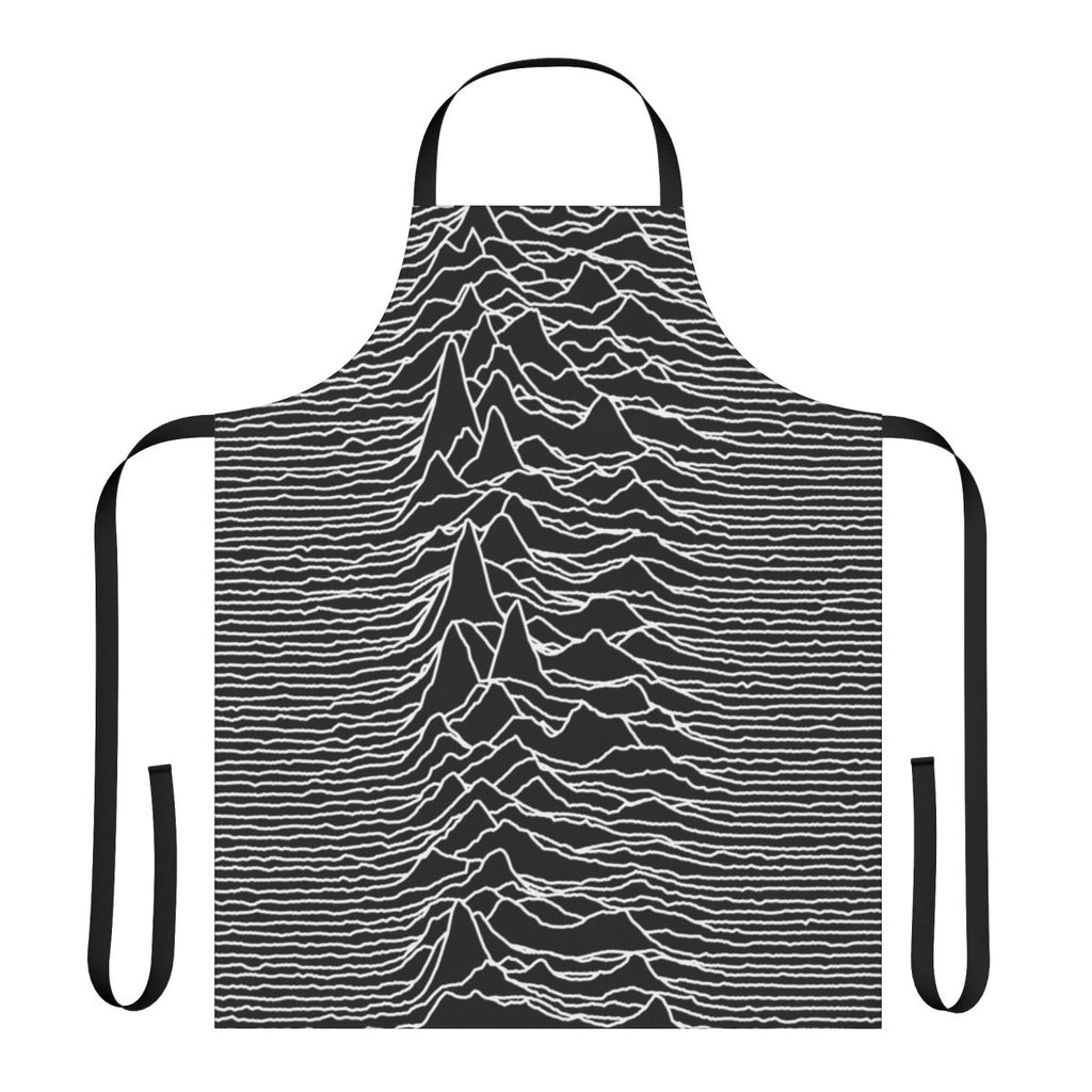 Apron featuring the iconic abstract art design from the Unknown Pleasures album cover