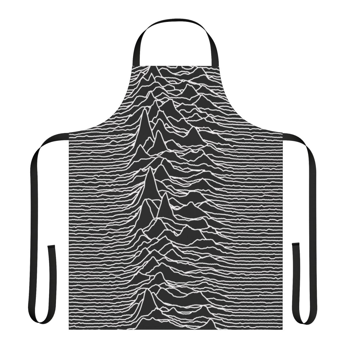 Apron featuring the iconic abstract art design from the Unknown Pleasures album cover