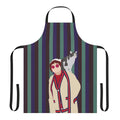 "Artistic apron featuring motifs inspired by the French New Wave cinema movement"