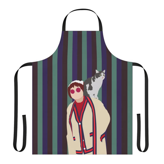 "Artistic apron featuring motifs inspired by the French New Wave cinema movement"