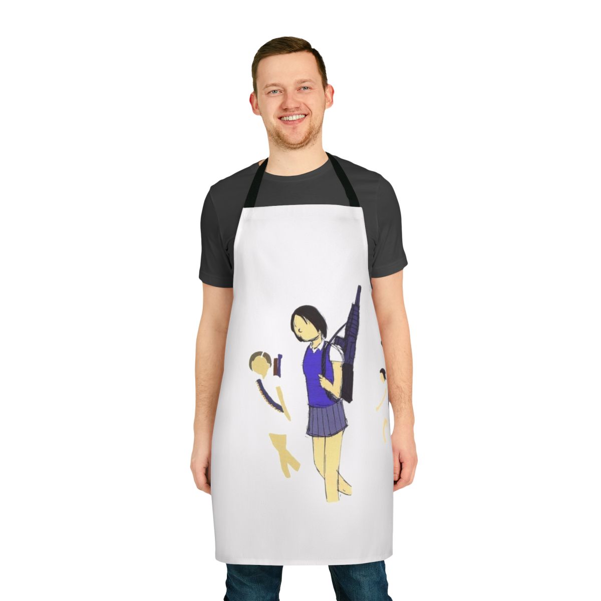 Apron featuring an artistic design inspired by the Japanese band "Number Girl"