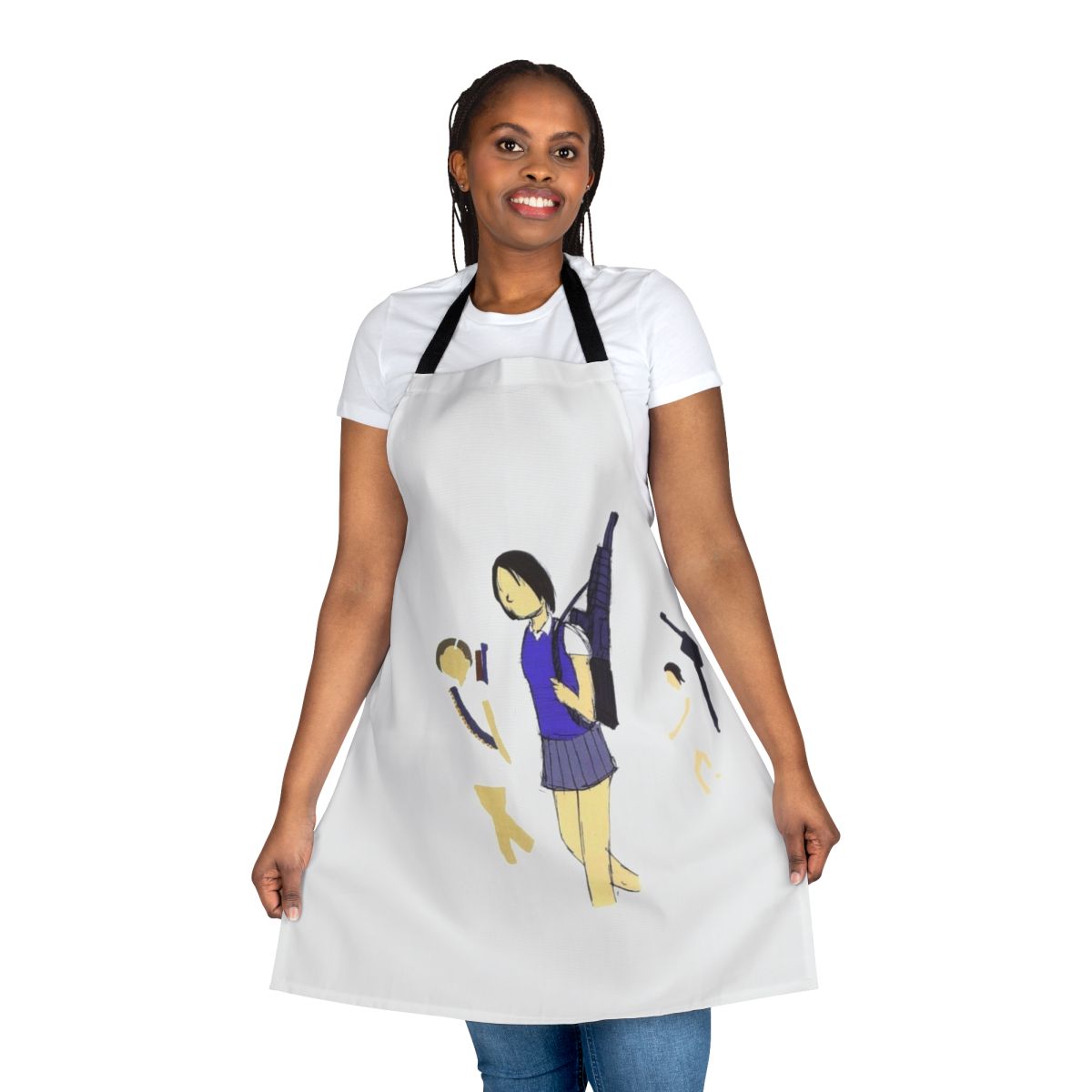 Apron featuring an artistic design inspired by the Japanese band "Number Girl"