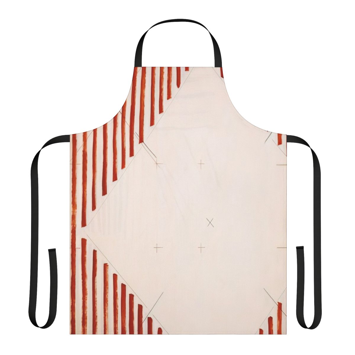 Artistic apron featuring abstract designs and colors inspired by guitarist Martin Barre's progressive rock music and artistic style