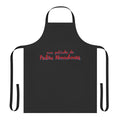 Stylish apron featuring the name and work of acclaimed Spanish filmmaker Pedro Almodóvar