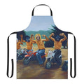 An apron featuring a painting-style design inspired by the iconic Wes Anderson film, The Royal Tenenbaums.