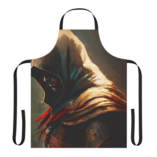 Assassin's Creed-themed painting apron with video game art