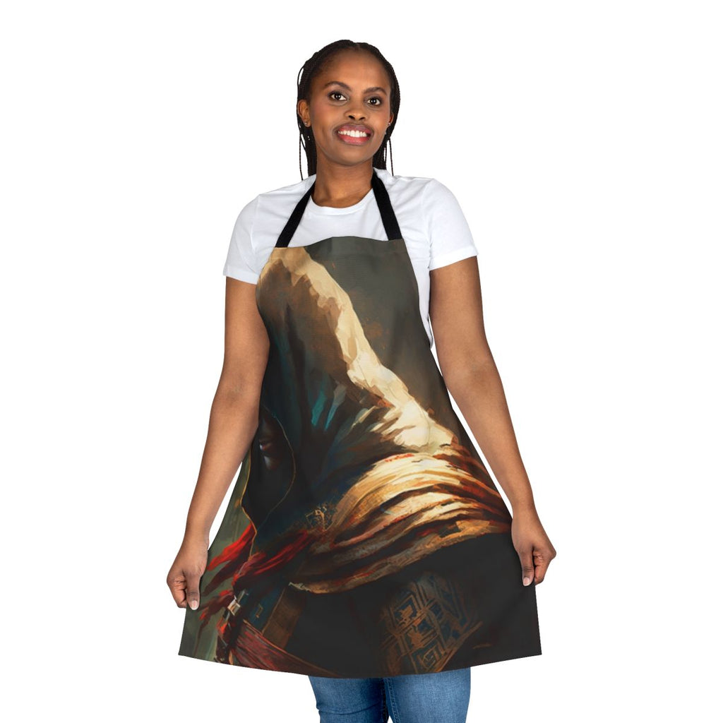 Assassin's Creed-themed painting apron with video game art