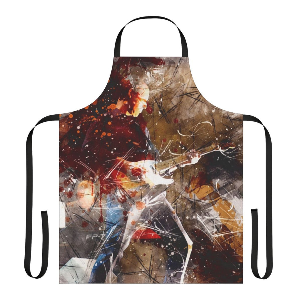 Artistic apron featuring the abstract Aztec Camera logo and imagery