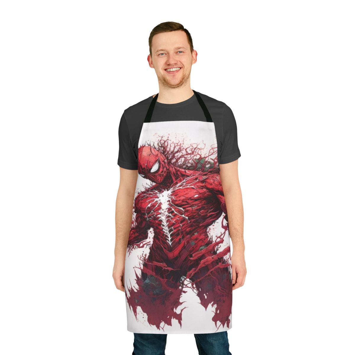 Stylized apron featuring bold "Carnage" graphic, perfect for artists and creative professionals