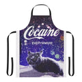 Vibrant and artistic apron featuring a cat design with playful and whimsical elements