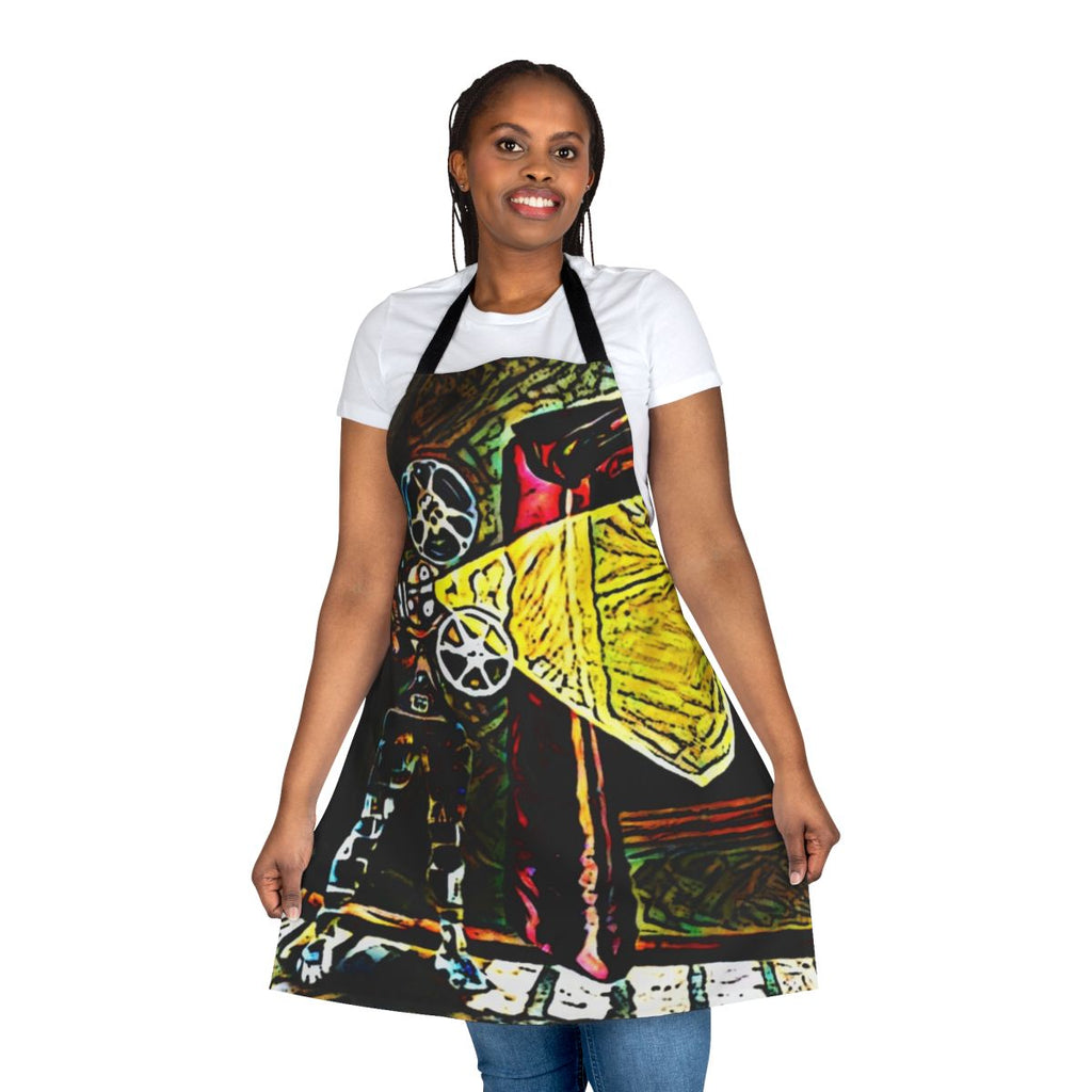 Artistic cinema-inspired apron with surreal photoshop design