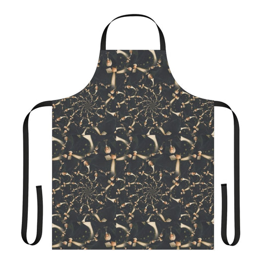 Apron featuring an optical illusion design inspired by the music of classical composer Johann Sebastian Bach