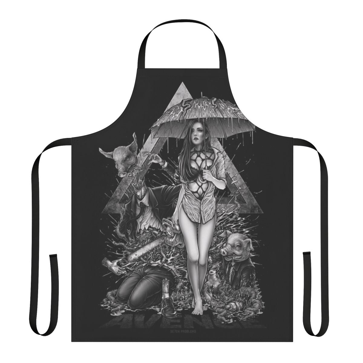 Winya No 114 Apron - Artistic dark aesthetic, occult, gothic, mythological, supernatural design