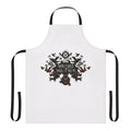 Artistic apron featuring a "Don't Starve" themed design with bees, birds, and a spooky sketch-like illustration.