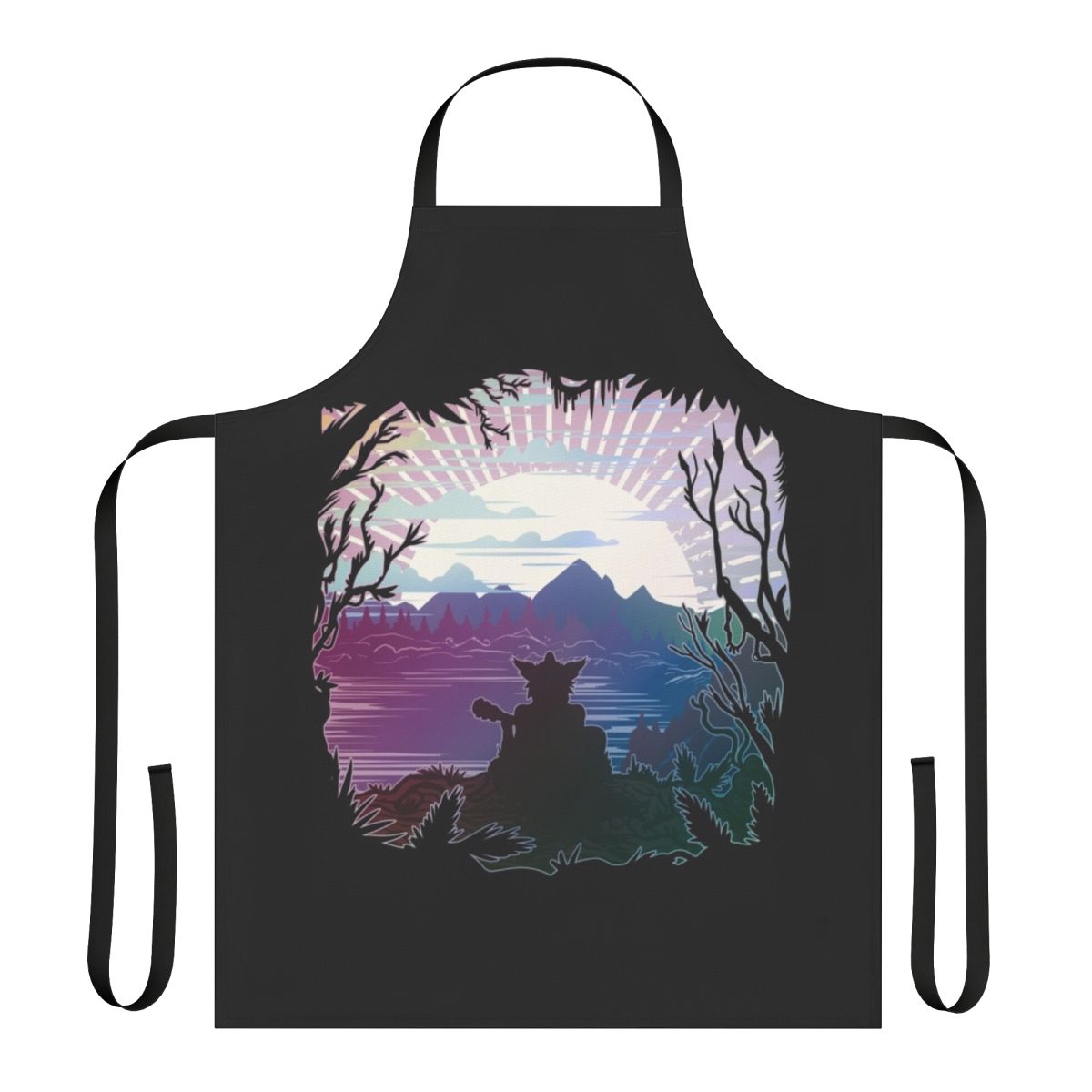 Colorful furry music anthology-inspired apron