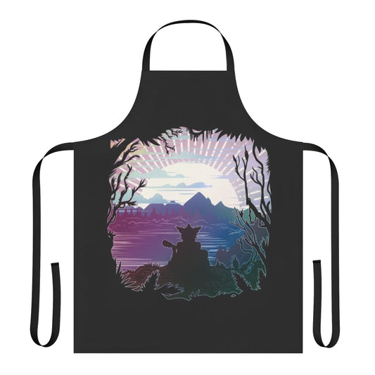 Colorful furry music anthology-inspired apron