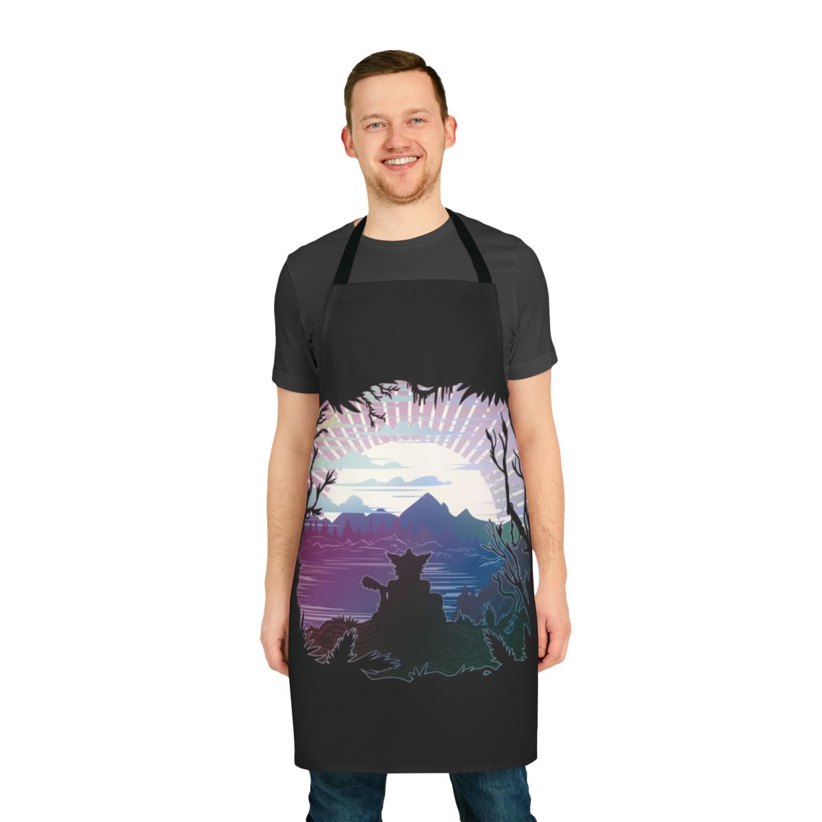 Colorful furry music anthology-inspired apron