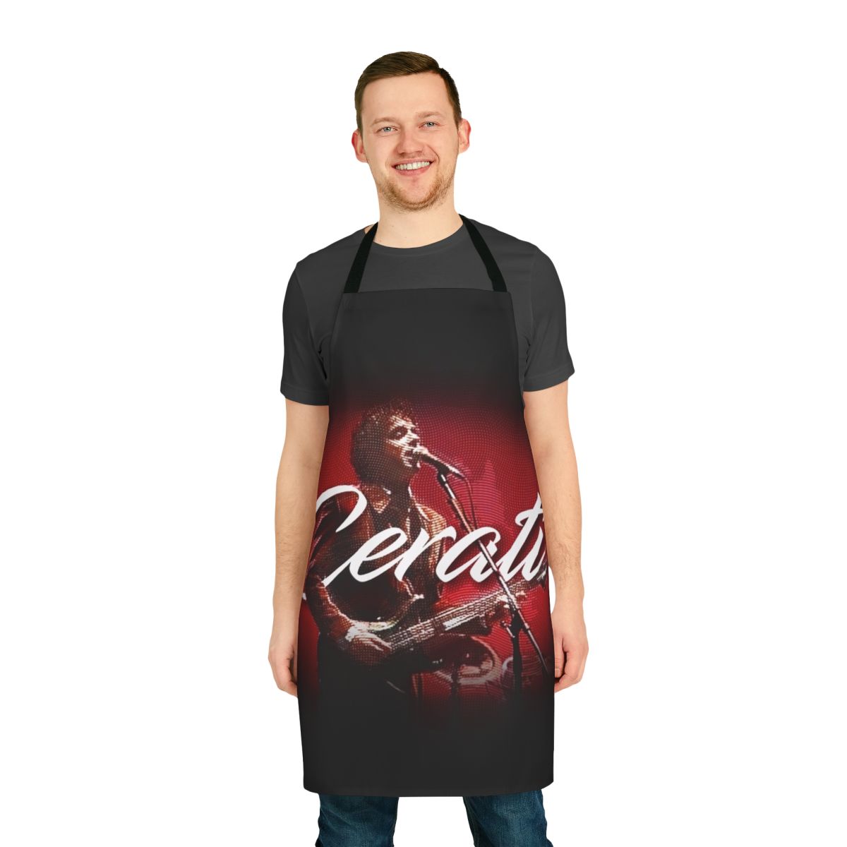 Artistic apron featuring Gustavo Cerati, the renowned Argentine musician and singer