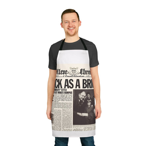 Jethro Tull inspired apron featuring the iconic Thick As A Brick album cover