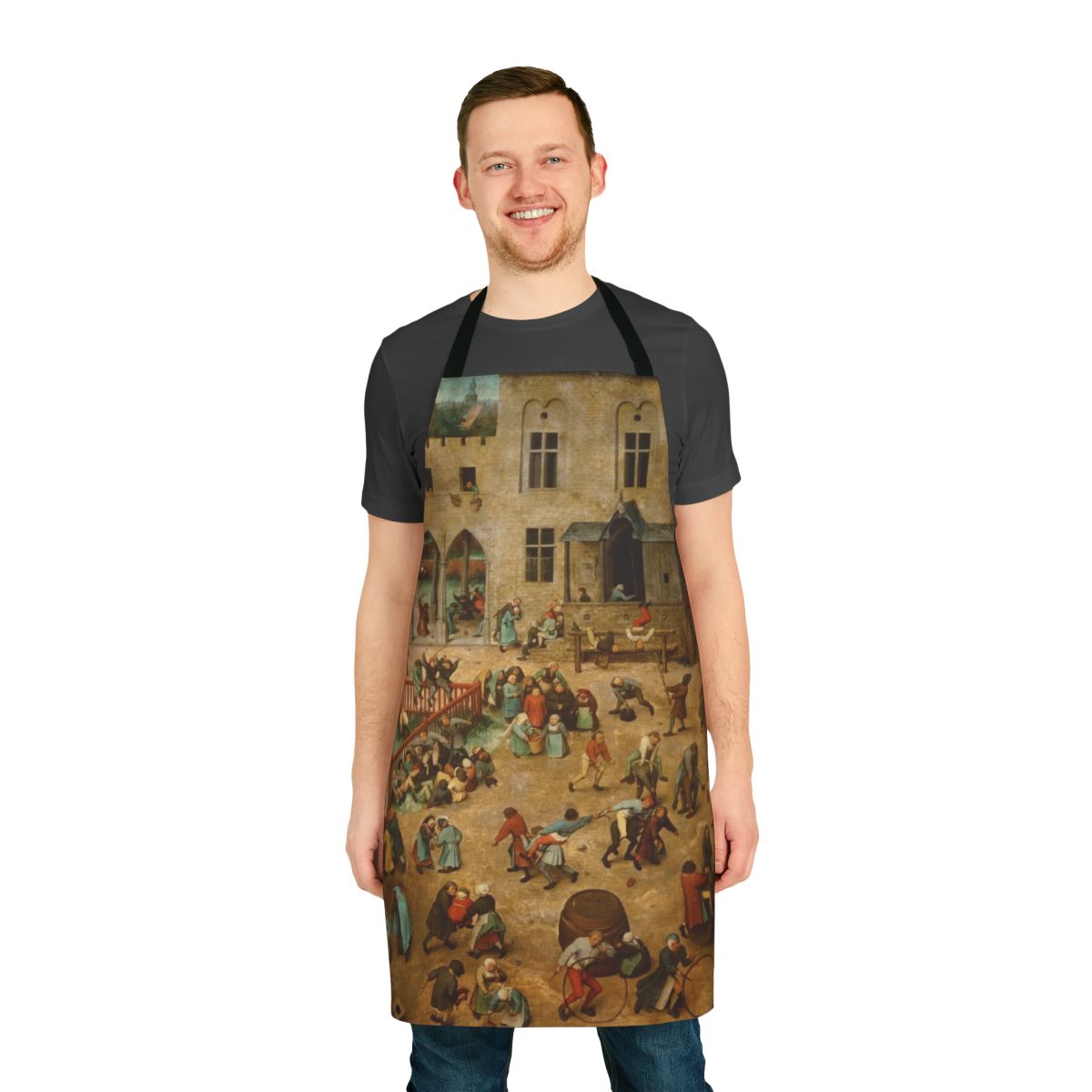 Apron featuring a harvest scene painting by Dutch Renaissance artist Pieter Bruegel the Elder