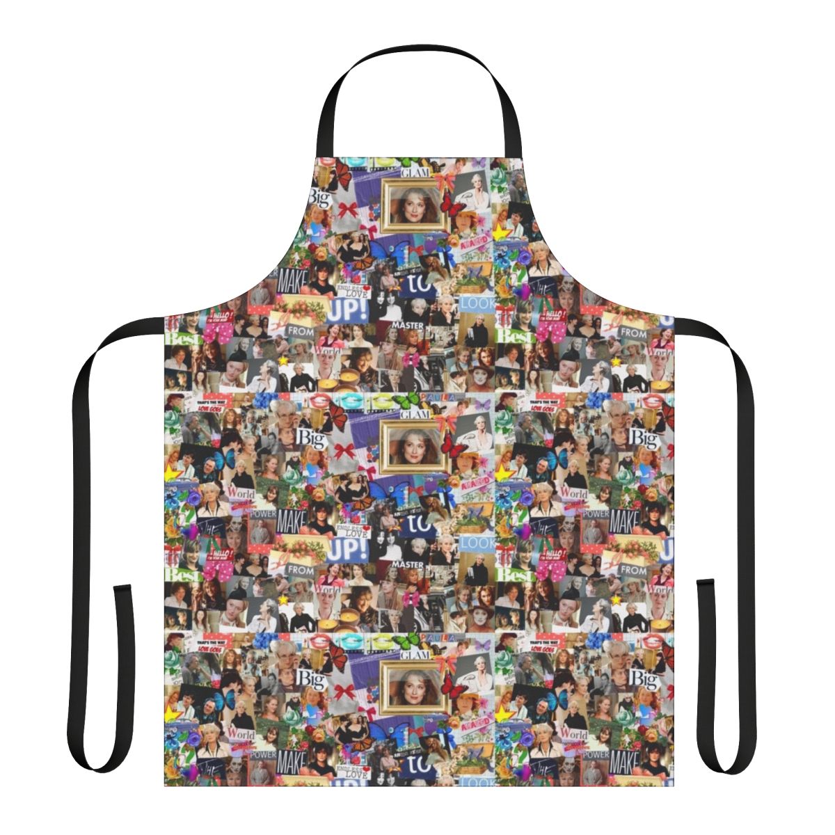 Meryl Streep Collage Print Apron with Artistic Design
