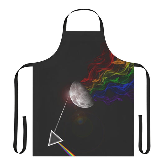 Apron featuring an abstract design inspired by the iconic Pink Floyd album cover for "Dark Side of the Moon"