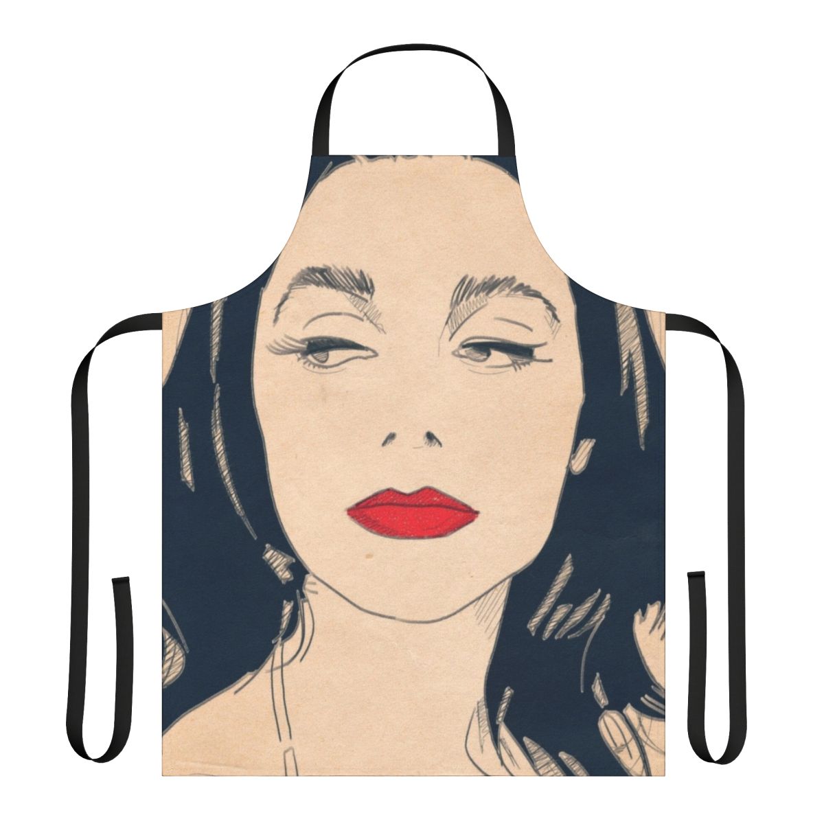Artistic apron featuring a portrait of British singer-songwriter PJ Harvey