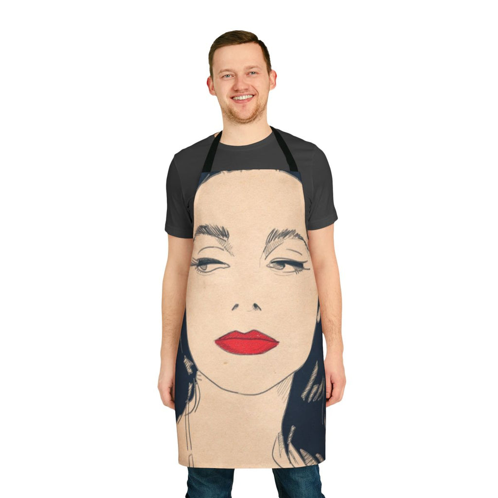Artistic apron featuring a portrait of British singer-songwriter PJ Harvey