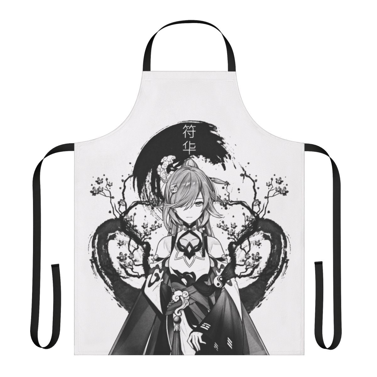 Quiet ink apron with fantasy, anime, and manga-inspired design