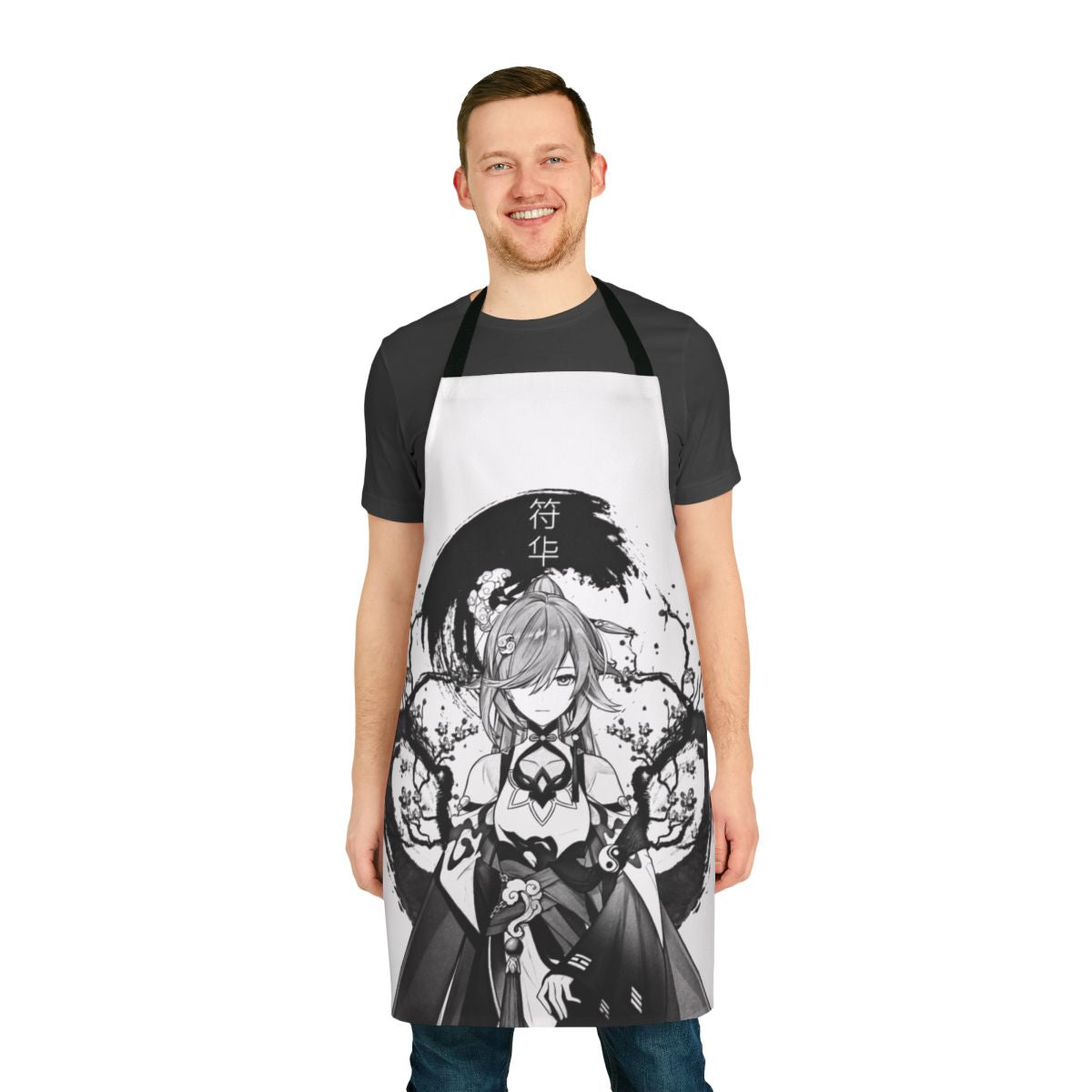 Quiet ink apron with fantasy, anime, and manga-inspired design