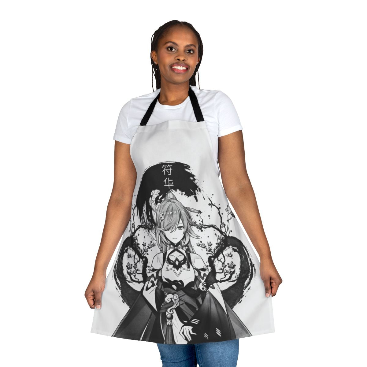 Quiet ink apron with fantasy, anime, and manga-inspired design