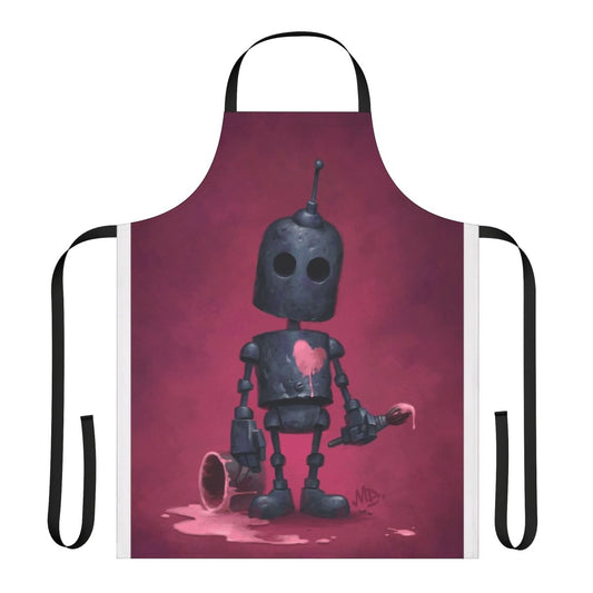 Artistic robot heart apron for painters and artists