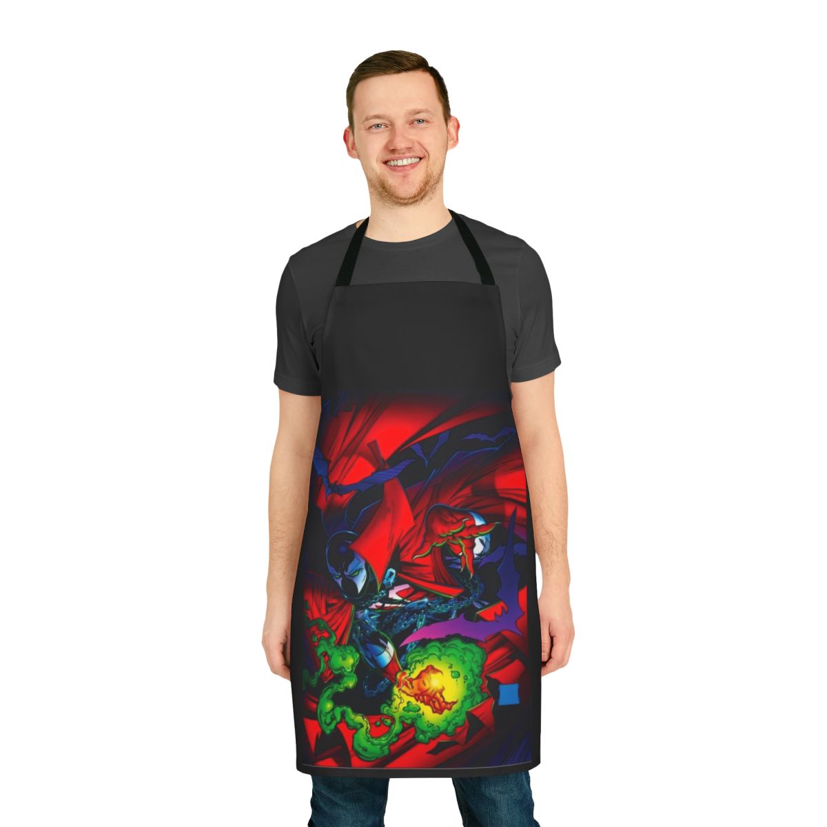 Spawn-inspired apron with comic book artwork