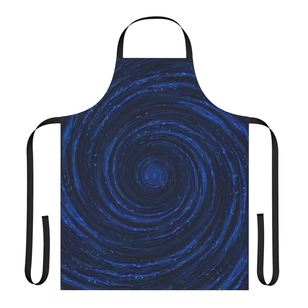 Stylized apron with abstract waves and ocean imagery