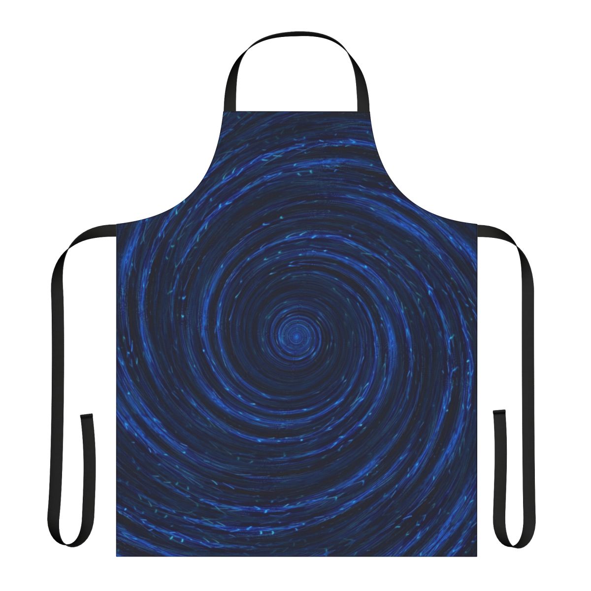 Stylized apron with abstract waves and ocean imagery