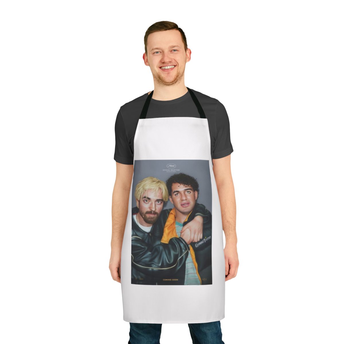 Stylish a24 apron featuring the movie poster for Good Time