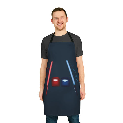 Artsy and stylish custom-designed Beat Saber apron for VR gaming enthusiasts