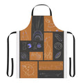 Artistic collage-style sketch of a dog on a high-quality kitchen apron