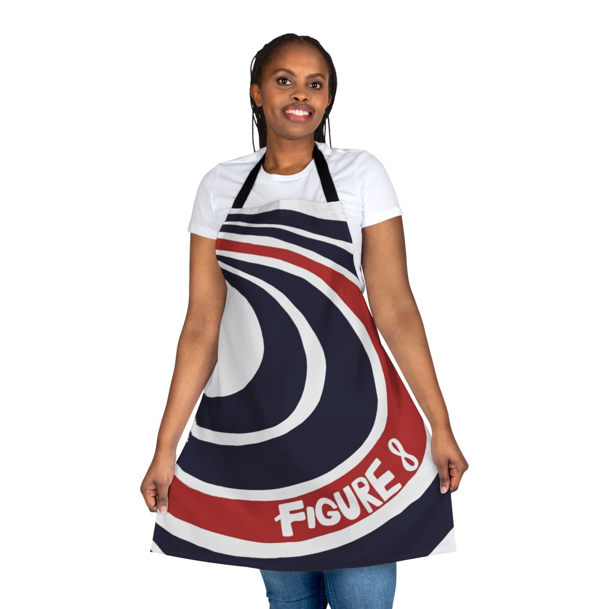 Apron featuring abstract design inspired by Elliott Smith's album "Figure 8"