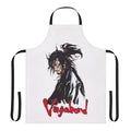 Illustrated vagabond-style apron with Japanese art and design elements