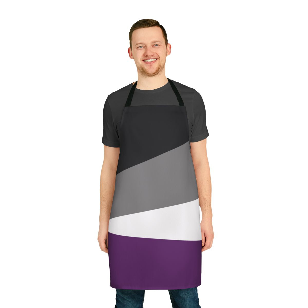 Asexual pride apron featuring the ace flag design by Aramis Art