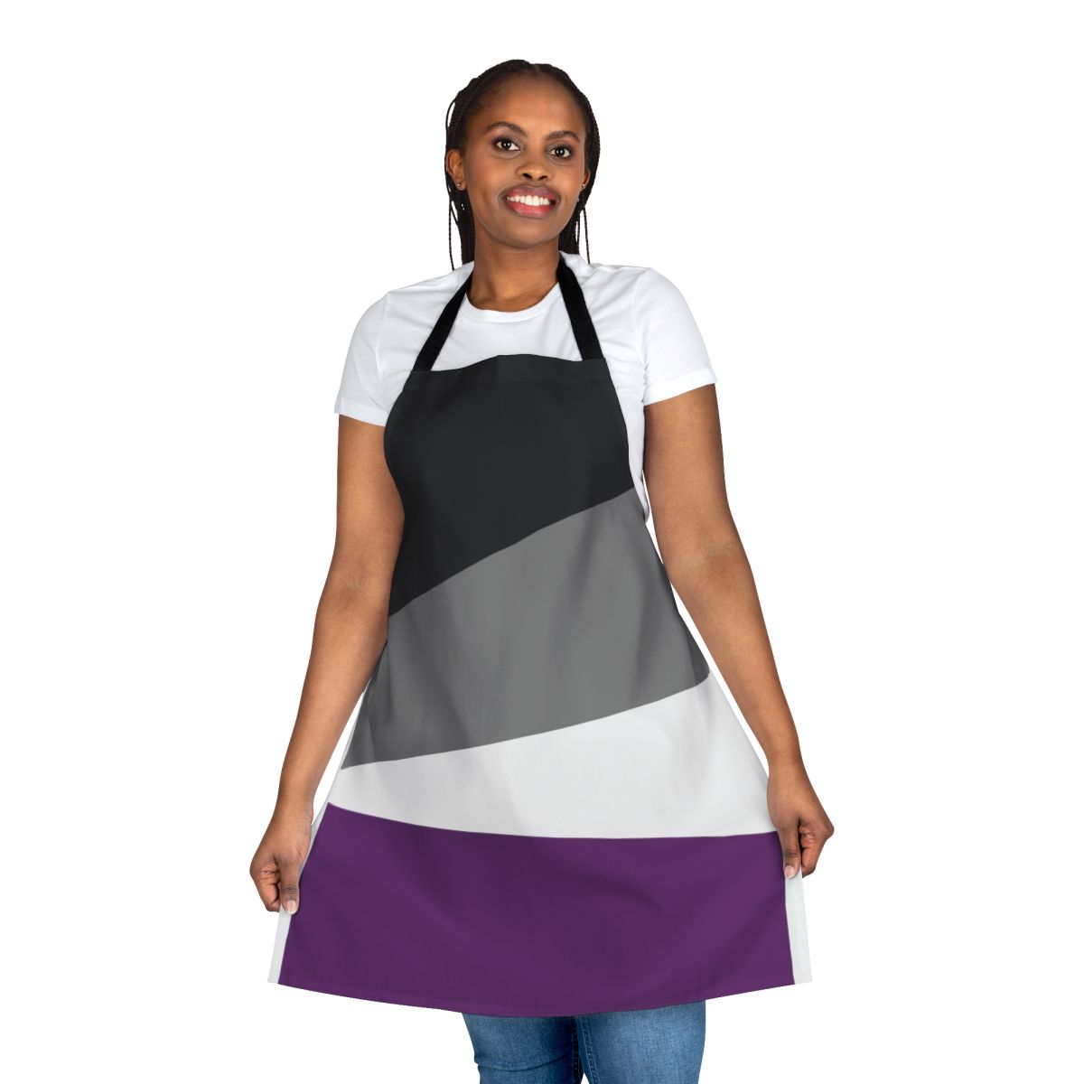 Asexual pride apron featuring the ace flag design by Aramis Art