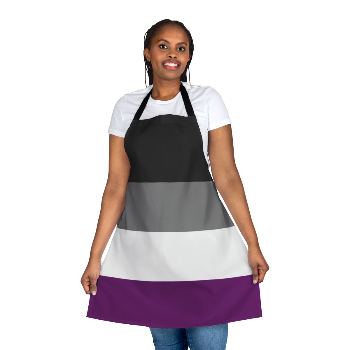 Asexual Pride Flag Inspired Apron with Bold Colors and Designs